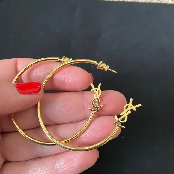 YSL Earrings logo hoop - Picture 3 of 3